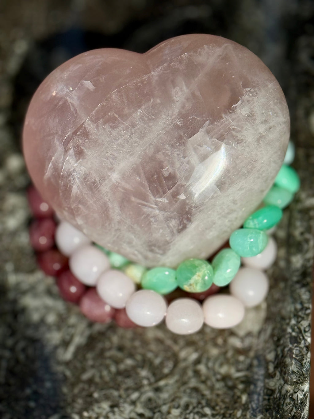Rose quartz hearts