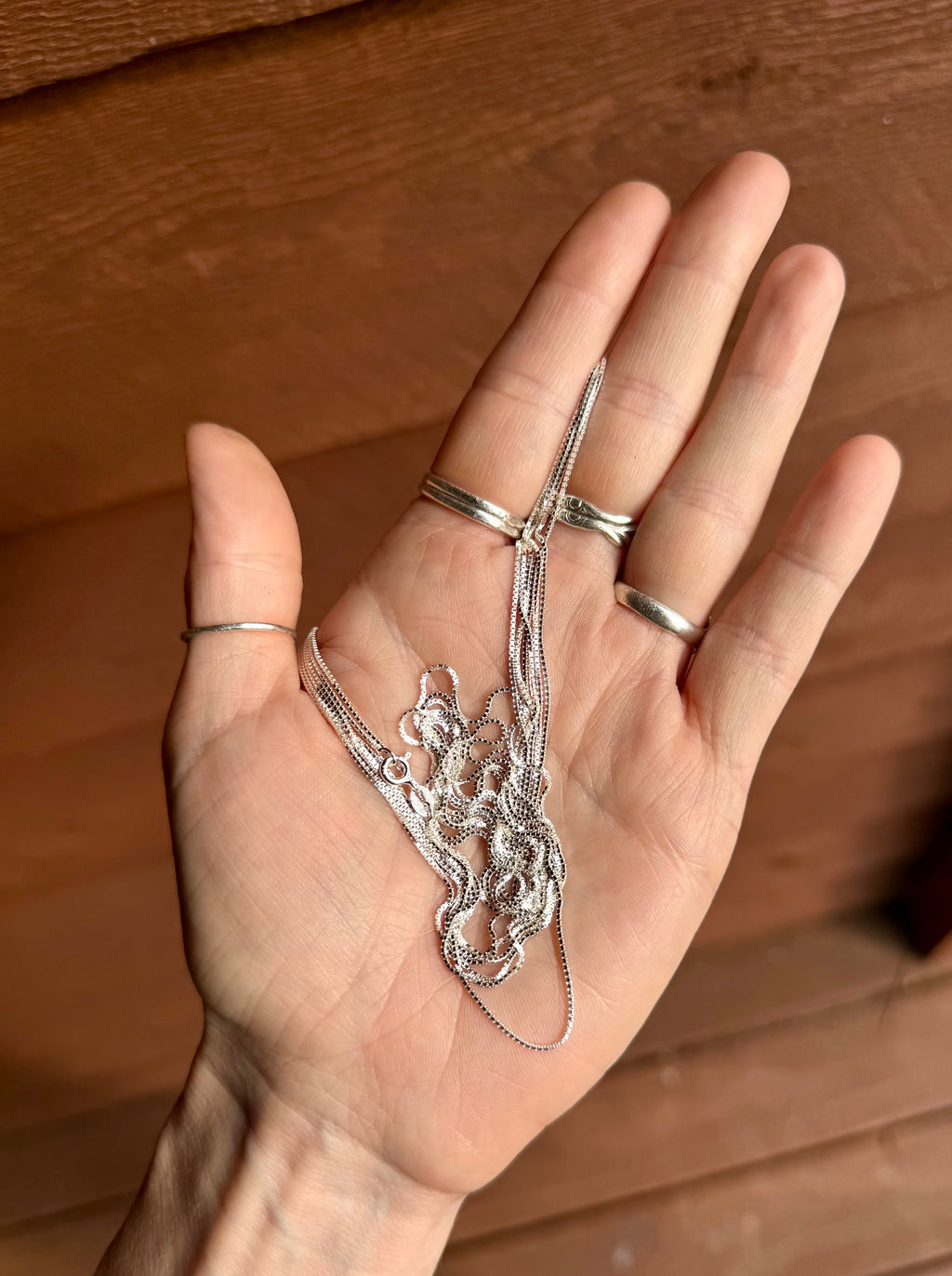 .925 sterling silver box chain 18" V15