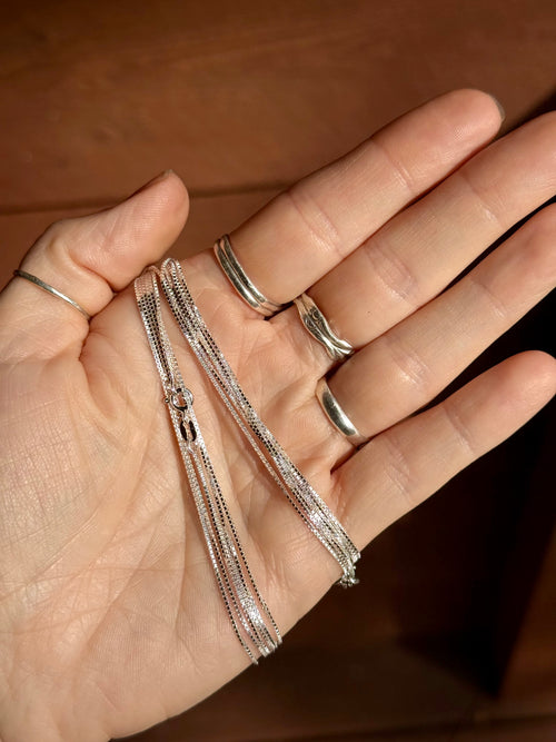 .925 sterling silver box chain 18" V15