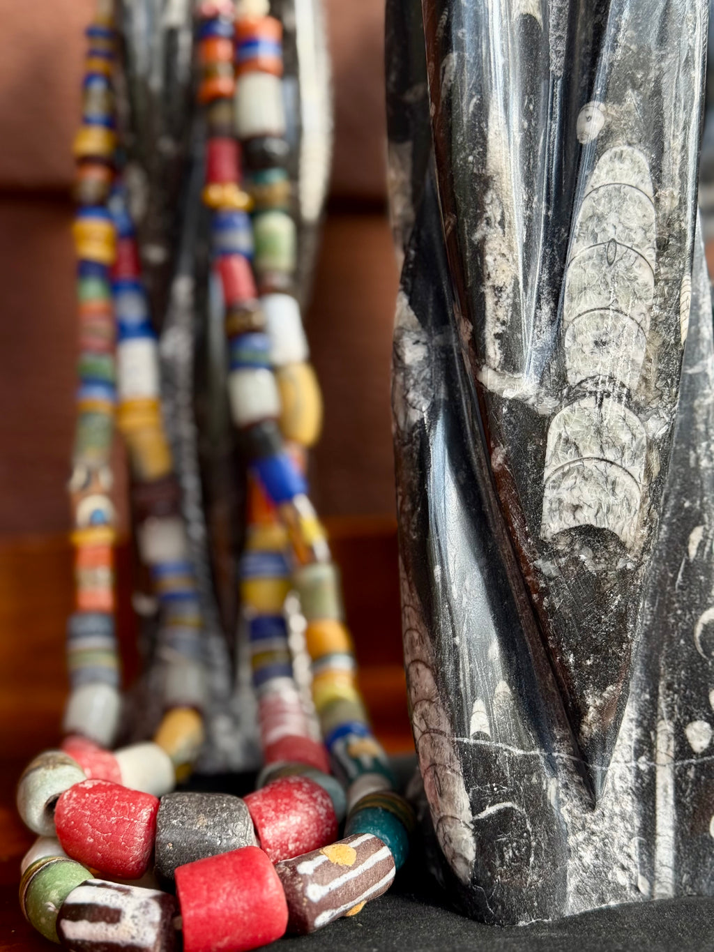 African trade bead necklace