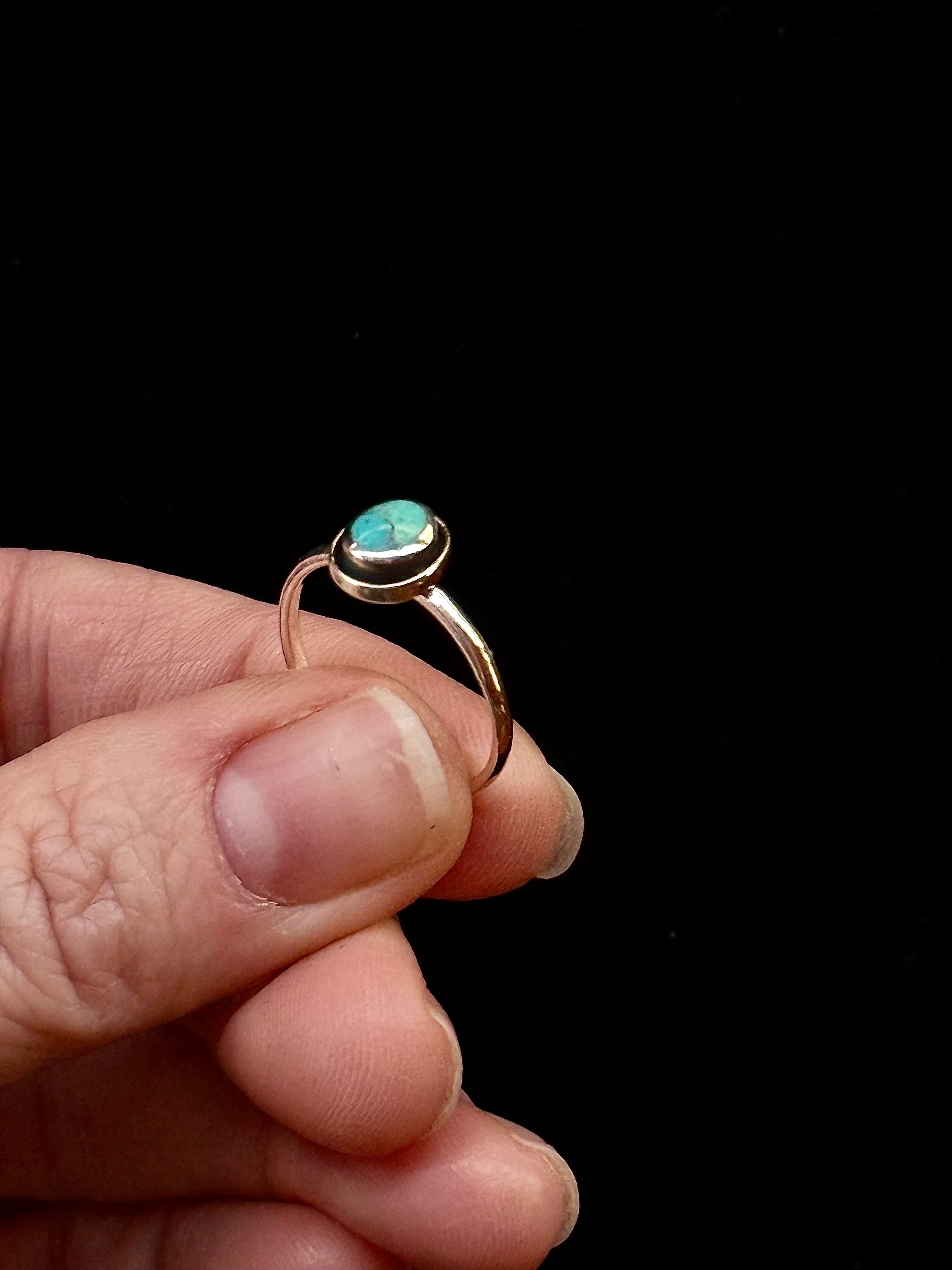 Classic Round/Oval Turquoise Sterling Silver Ring