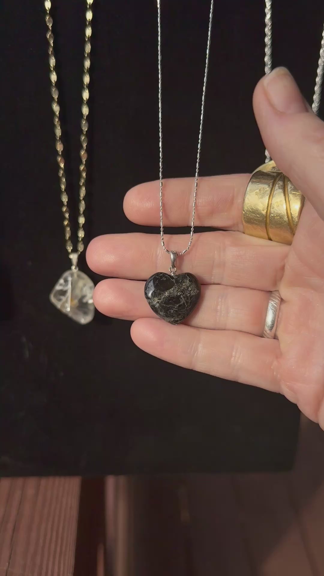 Nuumite heart pendant