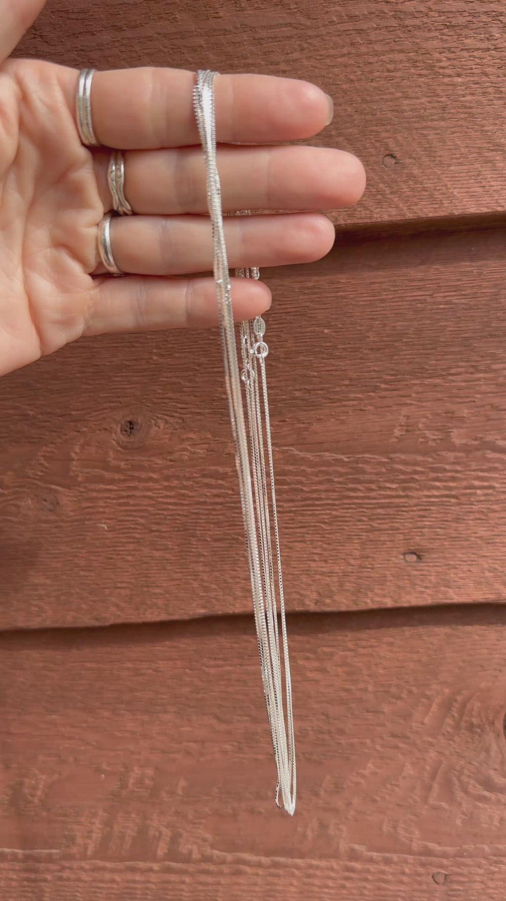 .925 sterling silver box chain 18" V15