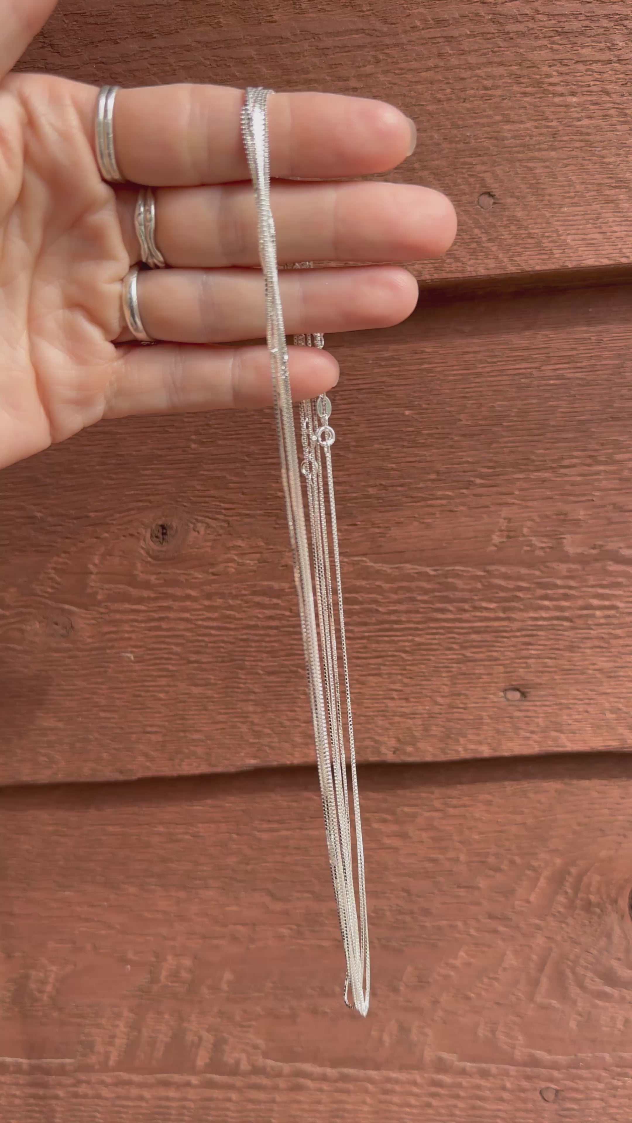 .925 sterling silver box chain 18" V15